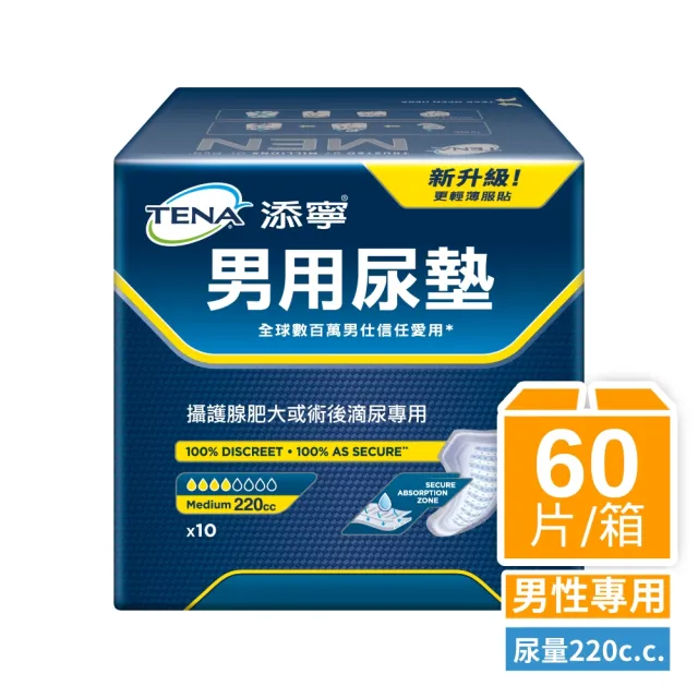 【添寧】男用尿墊/防漏尿用 護墊Lv.2 量多型(10片×6包/箱購)
