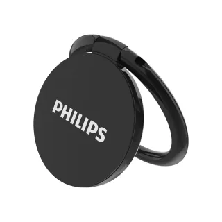 【Philips 飛利浦】DLK1613NB 360度旋轉摺疊金屬黏貼式手機指環架(手機支架/支撐架/背貼支架)