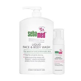 【SEBAMED 施巴】潔膚露1000ml+護潔泡泡慕斯150ml(總代理)