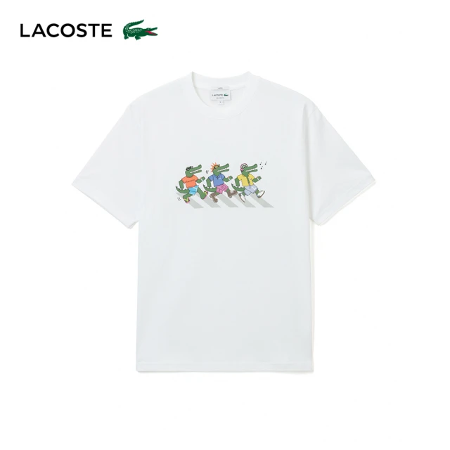 LACOSTE 男裝-快乾描圖印花運動短袖T恤(灰色) 推薦