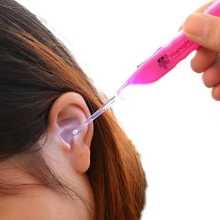 【Ainmax 艾買氏】頂端亮 帶燈照明LED挖耳器LED耳扒發光挖耳棒LED挖耳棒(耳塞好幫手 附鑷子 夾子)