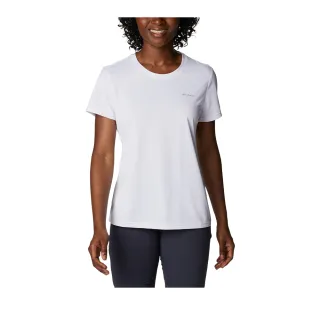 【Columbia 哥倫比亞 官方旗艦】女款-Columbia Hike™快排短袖上衣-白色(UAK98050WT/IS)