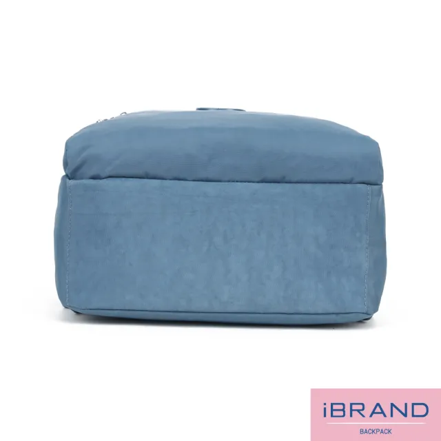 【iBrand】雙11 輕盈防潑水手提口袋尼龍後背包(防水包 牛仔藍)