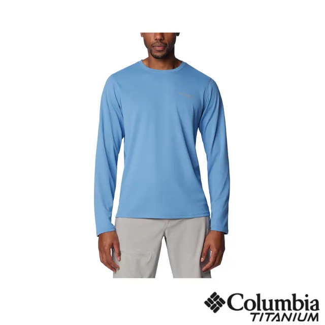 【Columbia 哥倫比亞 官方旗艦】男款-鈦 Summit Valley™超防曬UPF50快排長袖上衣-藍色(UAE81790BL/IS)