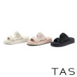 【TAS】閃耀燙鑽絨布厚底拖鞋(黑色)