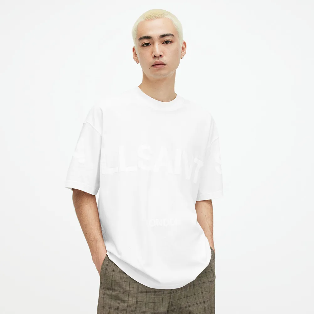 【ALLSAINTS】BIGGY 重磅純棉寬鬆短袖T恤-白  M088PB(寬鬆版型)