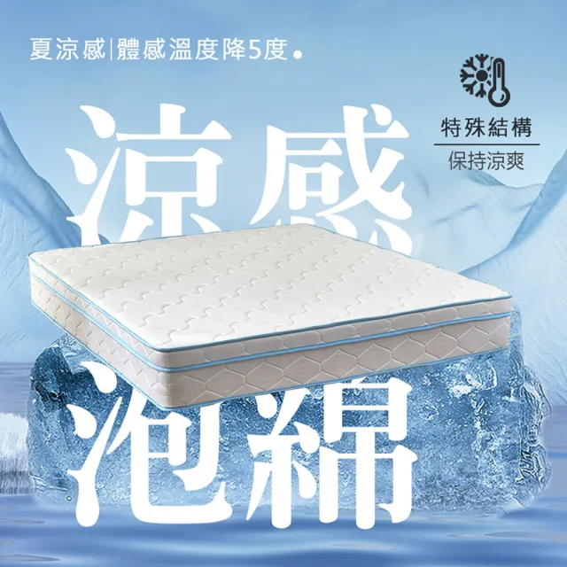 【KIKY】涼感泡棉恆溫蜂巢獨立筒床墊(雙人5尺)