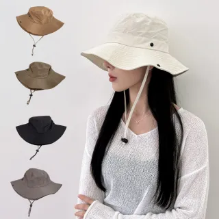 【midou】日系大帽簷輕量速乾防曬漁夫帽(登山帽 防曬帽 牛仔帽)