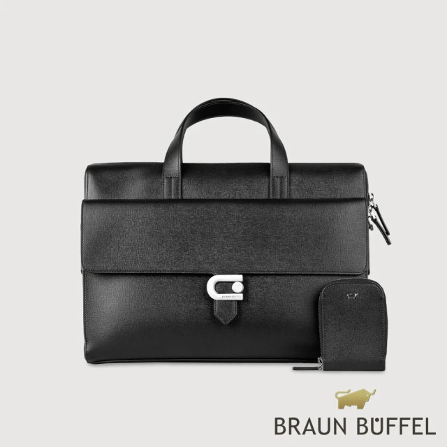 BRAUN BUFFEL 德國小金牛BRAUN BUFFEL 德國小金牛 台灣總代理 卑爾根 公事包-黑色(BF528-67-BK)