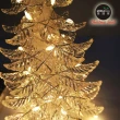 【摩達客】晶透迷你壓克力聖誕樹塔+50燈LED銅線燈電池燈(暖白光)