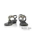 【Keeley Ann】大方滿鑽楔型涼鞋(黑色432008110)