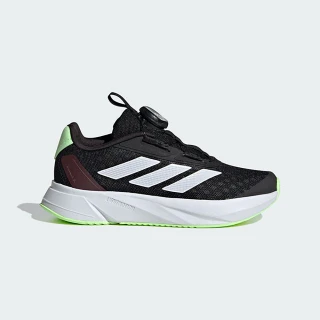 【adidas 愛迪達】慢跑鞋 童鞋 中童 大童 兒童 運動鞋 旋鈕式鞋帶 DURAMO SL BOA K 黑綠 IF5984