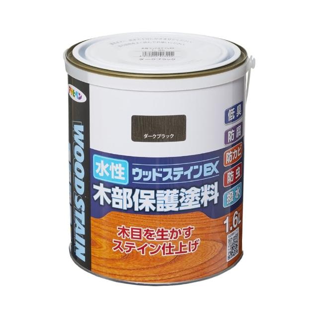 【日本Asahipen】新水性室內外護木漆EX 1.6L 透明色(木頭漆 木器漆 護木漆 噴漆 油漆 透明漆 亮光漆)