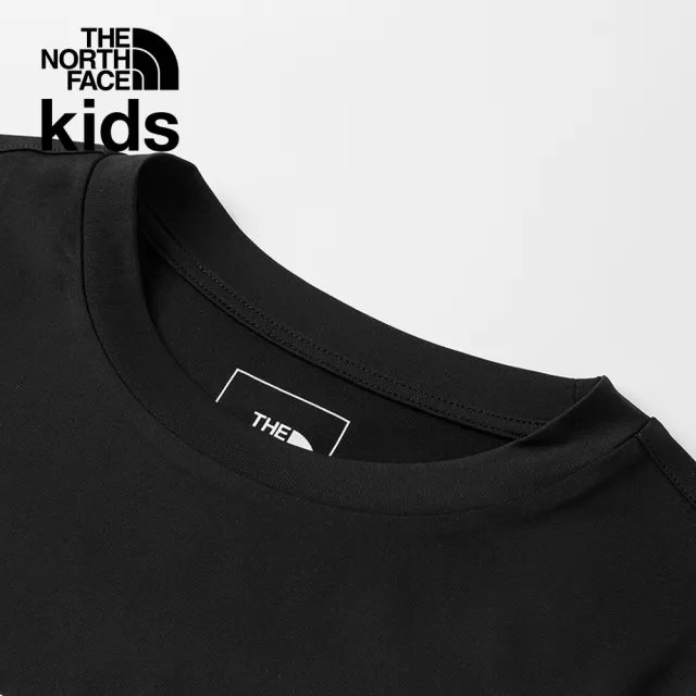 【The North Face】北面兒童黑色吸濕排汗防曬短袖T恤｜8CT1JK3