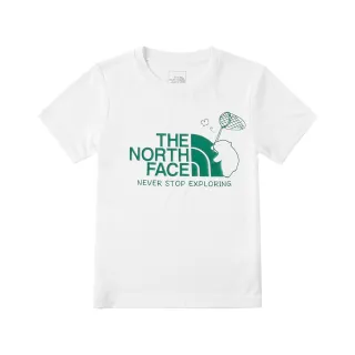 【The North Face】北面兒童白色吸濕排汗防曬短袖T恤｜8CT1FN4