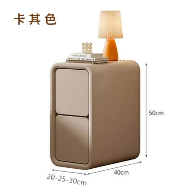 【WELAI】法式奶油風小型超窄輕奢床頭櫃-20x40x50cm(窄櫃 床邊櫃 邊櫃)