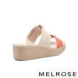 【MELROSE】美樂斯 清新寬版彈力繫帶楔型厚底拖鞋(橘)