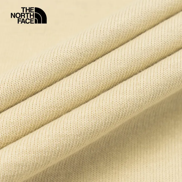 【The North Face 官方旗艦】北面UE男款米色純棉落肩設計舒適休閒短袖T恤｜885R3X4