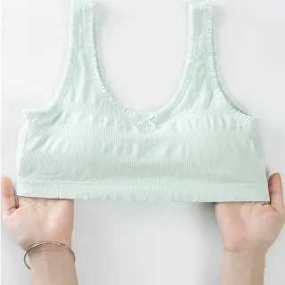 【YOIIE 良の居家】冰絲親膚莫代爾棉 吸濕透氣 學生內衣少女內衣(第二階段無鋼圈 泡泡少女風背心款)