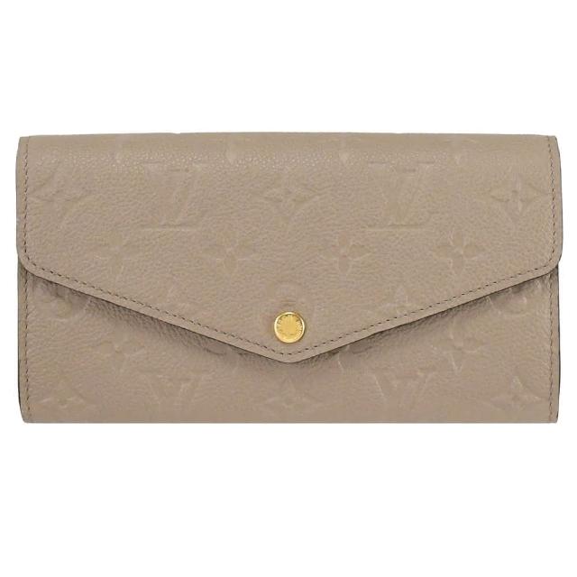 【Louis Vuitton 路易威登】LV M82256 Sarah 經典壓紋小牛皮扣式發財零錢長夾(現貨)