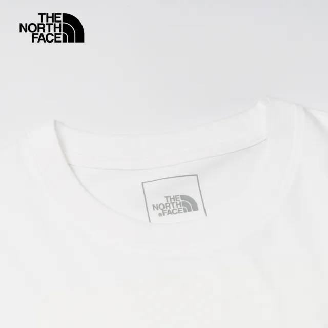 【The North Face】北面男款白色純棉山脈風印花寬鬆短袖T恤｜88GAFN4