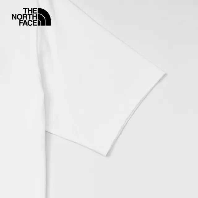 【The North Face 官方旗艦】【Man 首推款】北面男款白色純棉山脈風印花寬鬆短袖T恤｜88GAFN4
