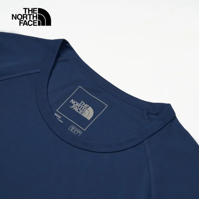 【The North Face 官方旗艦】【抗UV】】北面男款UPF藍色吸濕排汗涼感防曬短袖T恤｜87W78K2