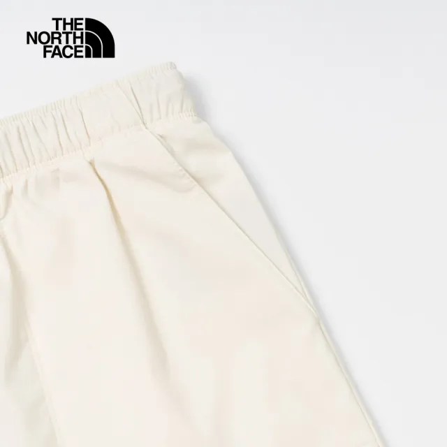 【The North Face 官方旗艦】【Woman 首推款】北面女款米白色黃色防潑水附腰帶寬鬆短褲｜81OOQLI