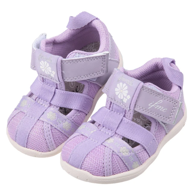 布布童鞋 日本IFME紫色美花寶寶機能水涼鞋(P4E602F)
