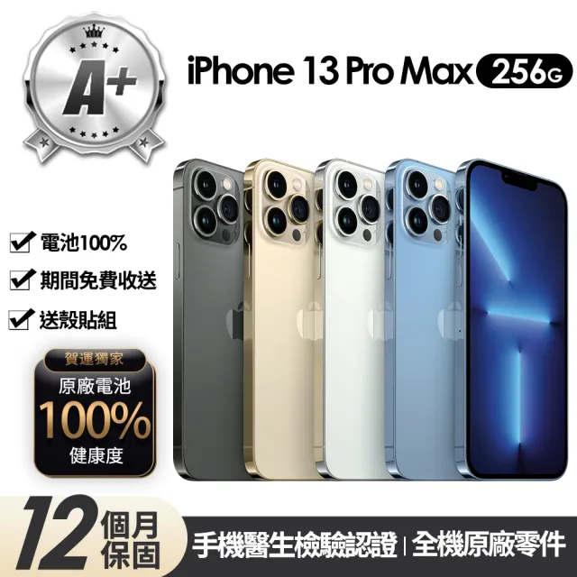【Apple】A+級福利品 iPhone 13 Pro Max 256G 6.7吋(贈玻璃貼+保護殼+100%電池)