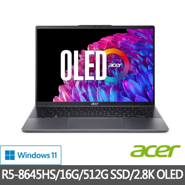 ACER 宏碁Acer 宏碁 14吋 OLED輕薄筆電(Swift Go/SFG14-63-R90F/R5-8645HS/16G/512G SSD/Radeon 760M)