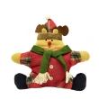 【摩達客】耶誕-聖誕格紋五角星抱枕靠枕-綠圍巾麋鹿(交換禮物)