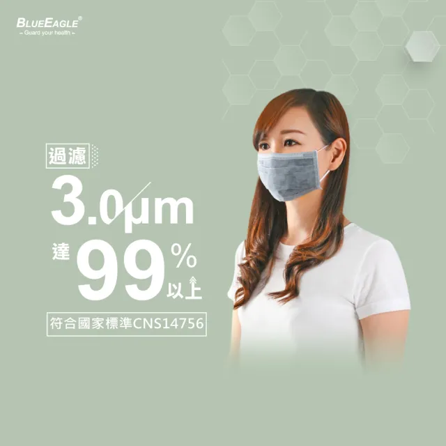 【藍鷹牌】台灣製 成人活性碳口罩 單片包裝(50片x5盒)