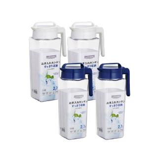 【Lustroware】買一送一 日本製造岩崎密封防漏耐熱壺2.1L 2入組 (白藍兩色) 冷水壺/冰箱壺