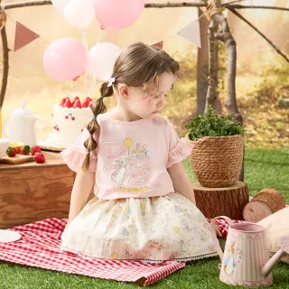 【奇哥】比得兔 女童裝 生日快樂滿版印花純棉短裙(6-8歲)