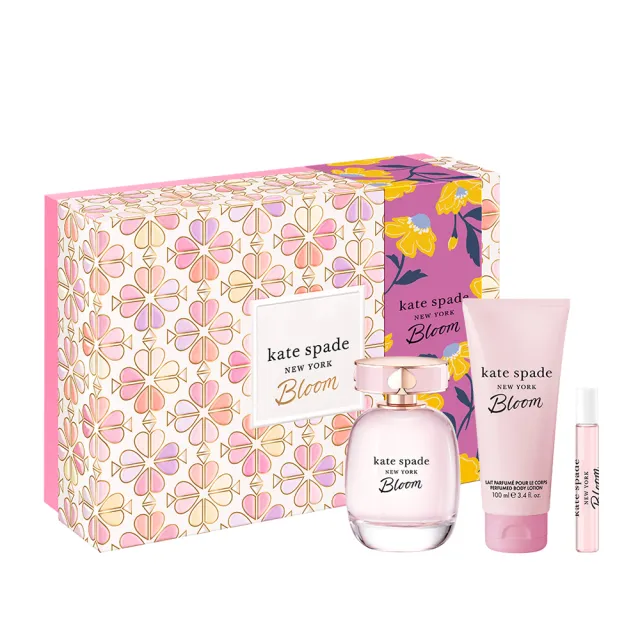 【KATE SPADE】桃氣花語淡香水禮盒(淡香精100ml+香水筆7.5ml+身體乳100ml.專櫃公司貨)