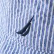 【NAUTICA】簡約條紋LOGO刺繡漁夫帽(藍色)