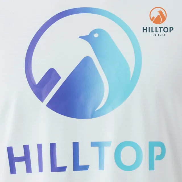 【Hilltop 山頂鳥】ZISOFIT石墨烯抗菌吸濕快乾抗UV涼感印花彈性T恤 男款 白｜PS04XMG2ECB0