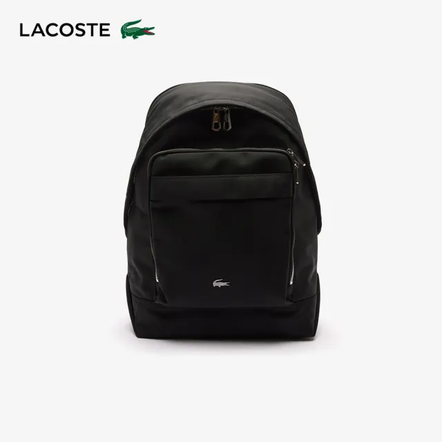 【LACOSTE】包款-素色尼龍背包(黑色)