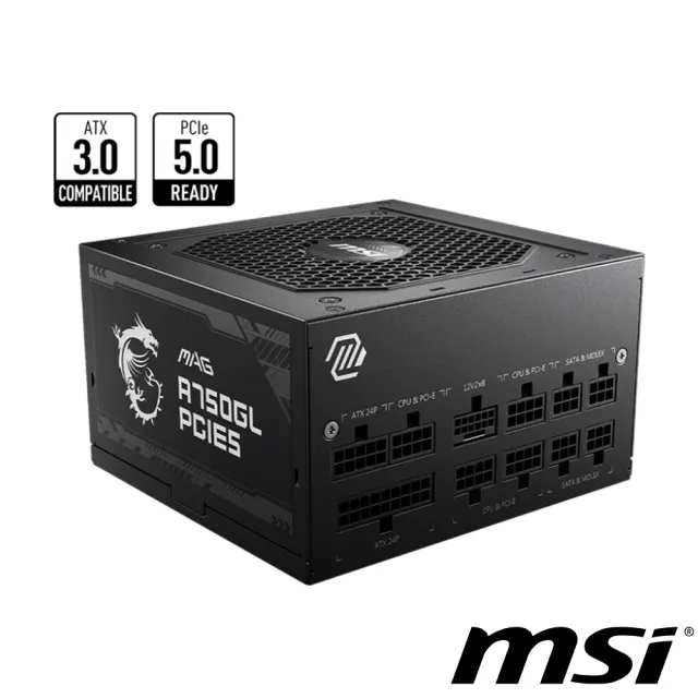 【MSI 微星】MAG A750GL PCIE5 80PLUS 金牌 電源供應器