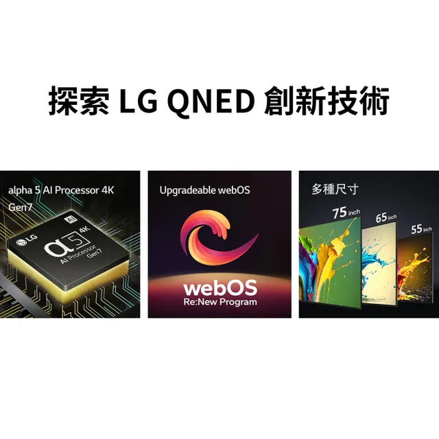 【LG 樂金】65型QNED 量子奈米 4K AI物聯網智慧電視(65QNED80TTA)