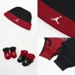 【NIKE 耐吉】包屁衣 Jordan 5 Piece Set 黑 紅 純棉 按扣 五件套 帽子 襪子 禮盒 嬰兒(JD2113029NB-001)