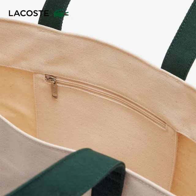 【LACOSTE】包款-羅蘭加洛斯版帆布托特包(雙11限定 1111 白色)