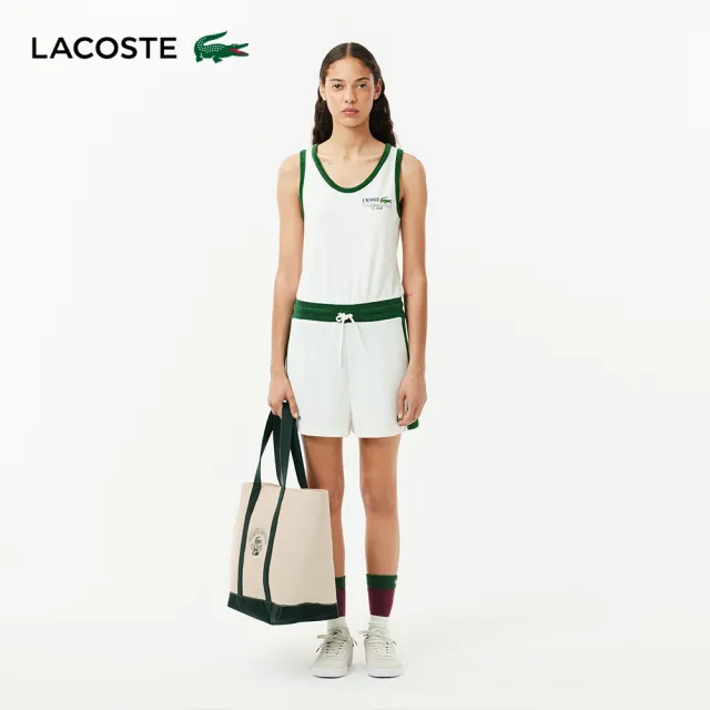 【LACOSTE】包款-羅蘭加洛斯版帆布托特包(雙11限定 1111 白色)