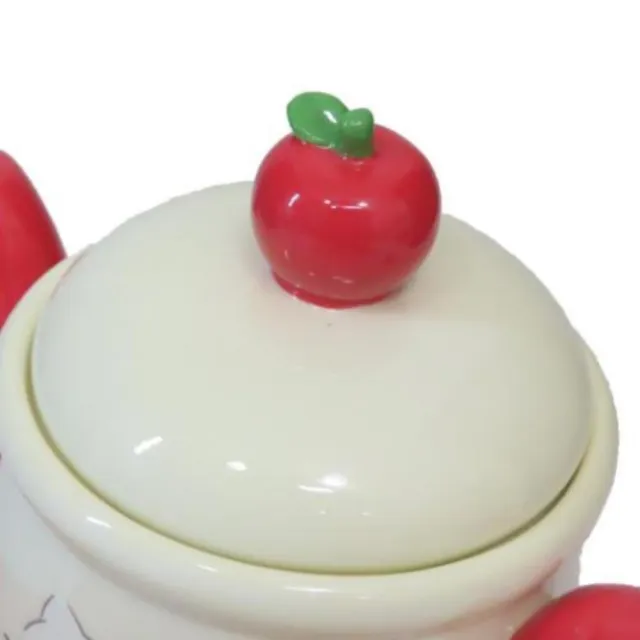 【小禮堂】Hello Kitty 造型陶瓷茶壺 350ml - 50週年系列(平輸品)