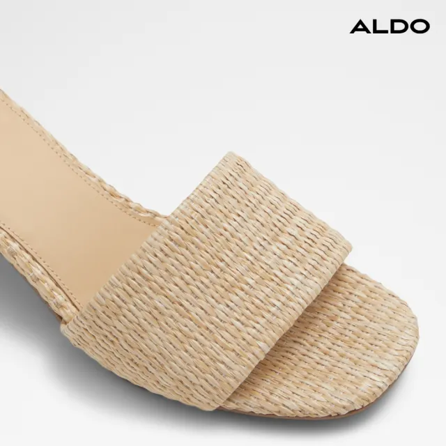 【ALDO】CLAUDINA-俐落簡約編織中跟涼拖鞋-女鞋(米棕色)