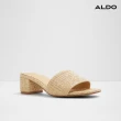 【ALDO】CLAUDINA-俐落簡約編織中跟涼拖鞋-女鞋(米棕色)