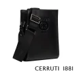 【Cerruti 1881】限量2折 頂級義大利小牛皮肩背包斜背包 全新專櫃展示品(黑色 CEBO06411M)