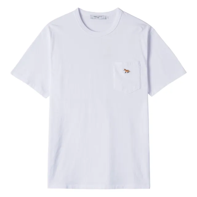 【Maison Kitsune】Maison Kitsun☆ 口袋小狐狸 黑色/白色 純棉 T-SHIRT(GM00116KJ0008P)