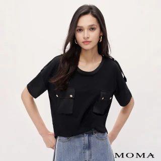 【MOMA】休閒口袋異材拼接T恤(兩色)